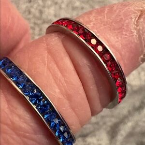 (2) Sapphire and Ruby Eternity Bands